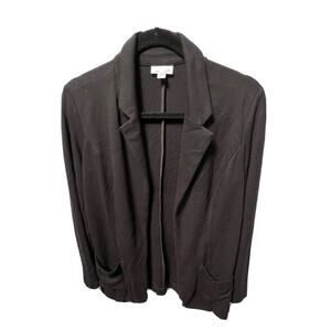 J. Jill Cardigan Jacket Size S Ponte Open Pocket Front Blazer Charcoal Black‎
